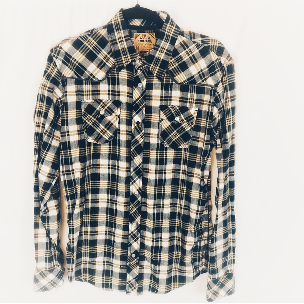 Tank Farm Men’s Shirt Medium Plaid